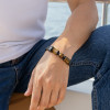 M Bracelet homme cuir anneau fermoir acier aimante