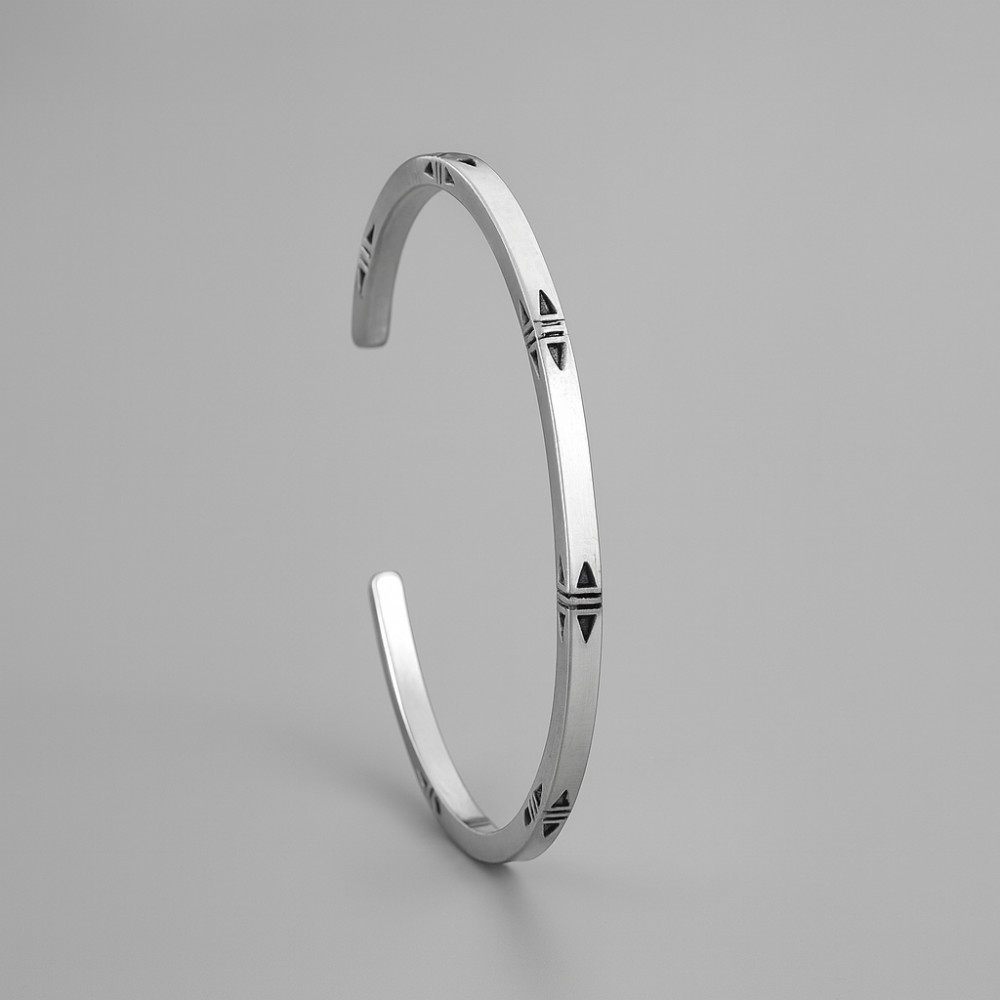 Bracciale Uomo In Argento Sterling 925 - Design Open Cuff Con Treccia, Regolabile, Peso 25.6 G, Scatola Regalo Inclusa - 3