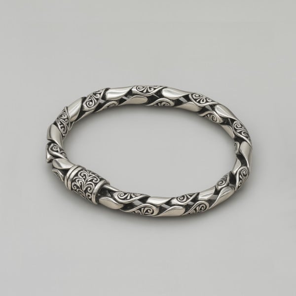 Bracelet homme argent torsade motif celtique viking