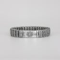 Bracelet homme argent massif tresse symbole OM