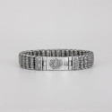 Bracelet homme argent massif tresse symbole OM