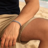 Pulsera de plata para hombre, cadena trenzada, cierre de gancho.