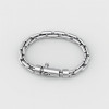 Zilveren marineblauwe herenkettingarmband met gespsluiting