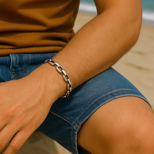 Bracelet homme argent massif chaine marine (Dupliqué) 2794