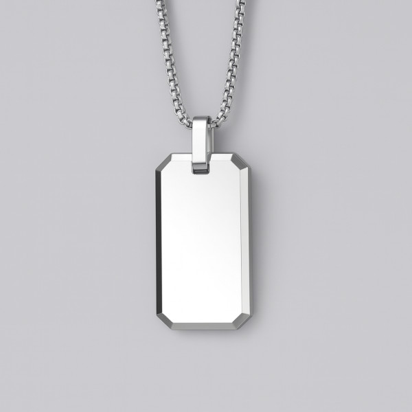 Pendentif personnalise homme plaque militaire tungstene