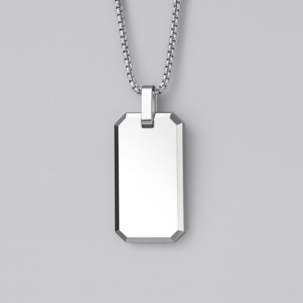 Pendentif personnalise homme plaque militaire tungstene
