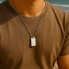 Pendentif personnalise homme plaque militaire tungstene