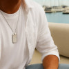 Pendentif personnalise homme plaque militaire tungstene