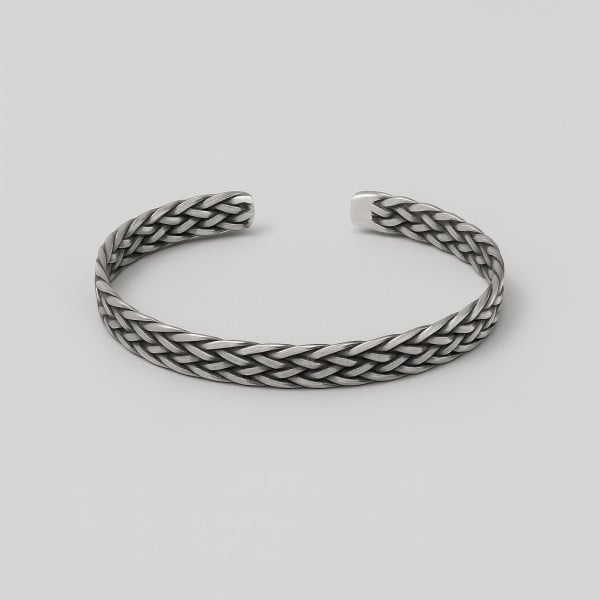Bracelet en argent 925 oxyde, jonc ouvert pour homme et femme 2690