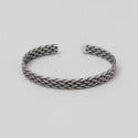 Sterling Silver Braided Open Cuff Bracelet for Men and Women