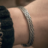 Bracelet argent massif tresse jonc ouvert homme femme