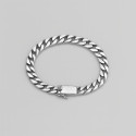 Zilveren bikerarmband met dikke ketting voor heren