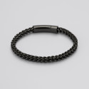 Bracelet homme chaine acier plaque noir