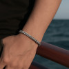 M Bracelet homme chaine acier plaque noir