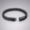 N Bracelet homme chaine acier plaque noir