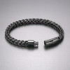 N Bracelet homme chaine acier plaque noir