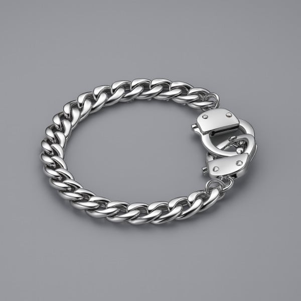 Bracelet homme acier chaine menotte infini
