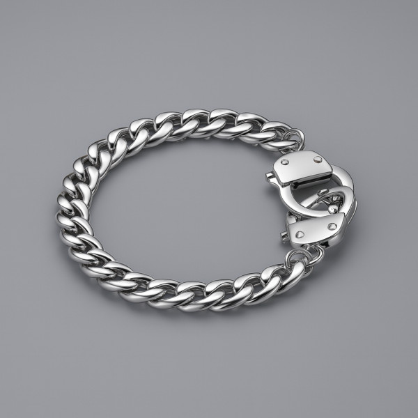 Bracelet homme acier chaine menotte infini
