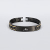 Bracelet personnalise homme gourmette acier brosse plaque