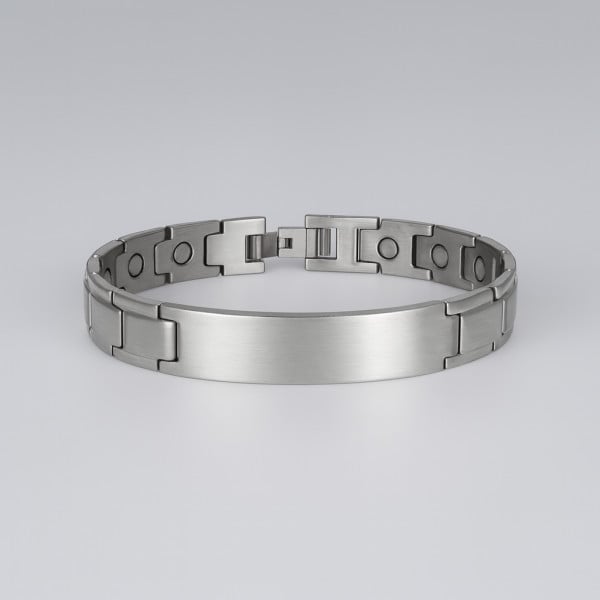 Bracelet personnalise homme gourmette acier brosse plaque
