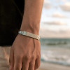 Bracelet personnalise homme gourmette acier brosse plaque
