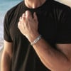 Bracelet acier homme symbole yin yang harmonie magnetique
