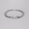 Bracelet Chaîne Cubaine Acier Gouvernail Marin (Dupliqué)