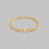 Bracelet Chaîne Cubaine Acier Gouvernail Marin (Dupliqué)