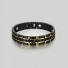 Pulsera de hombre de acero magnético 2 tonos cepillo negro