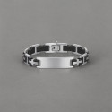 Bracelet personnalise gourmette homme acier caoutchouc