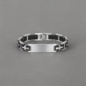 Bracelet personnalise gourmette homme acier caoutchouc
