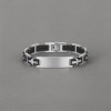 M Bracelet personnalise gourmette homme acier caoutchouc
