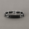 M Bracelet personnalise gourmette homme acier caoutchouc