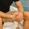 M Bracelet personnalise gourmette homme acier caoutchouc