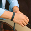 Bracelet homme acier noir magnetique aimante