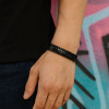Bracelet homme acier noir magnetique aimante