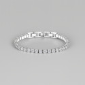 Bracelet femme acier serti zirconium fermoir ajustable