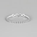 Women's Steel Bracelet Set with Zirconium Adjustable Clasp