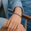 B Bracelet femme acier serti zirconium fermoir ajustable