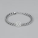 Cuban chain bracelet steel star of david