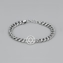 Bracelet homme chaine acier etoile de david