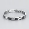 N Bracelet homme acier inoxydable magnetique fibre de carbone