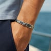 N Bracelet homme acier inoxydable magnetique fibre de carbone