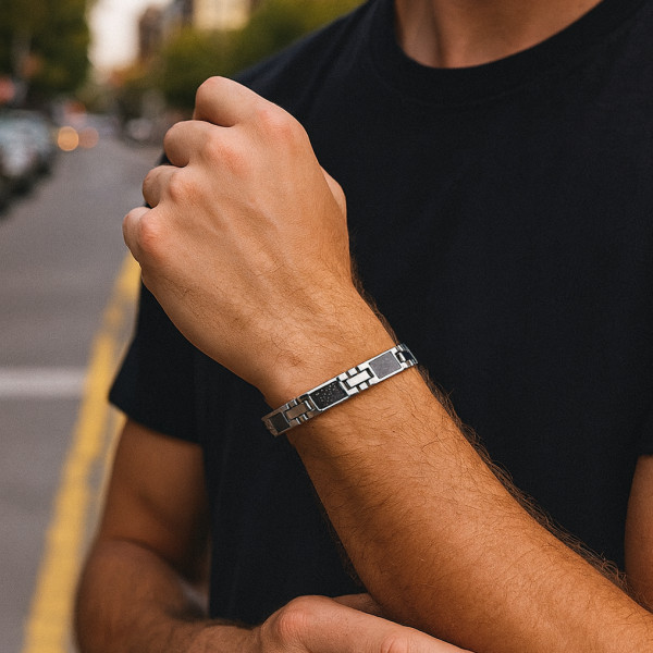 PAURO Homme Femme Acier Inoxydable Ouverture Plaine Bracelet Pour