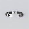 M Bracelet personnalise cuir gourmette homme plaque acier