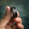 Y Bague tungstène brossée bois rouge (Dupliqué)