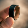 Bague tungstène brossée bois personnalisable