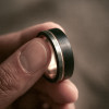 8mm Bague personnalisee tungstene noir rainure alliance homme femme