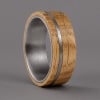 Bague Tungstène Noir Brossé martelé intérieur Bois chêne (Dupliqué)