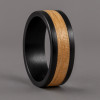 Bague homme Tungstène avec Ruban Bois chêne